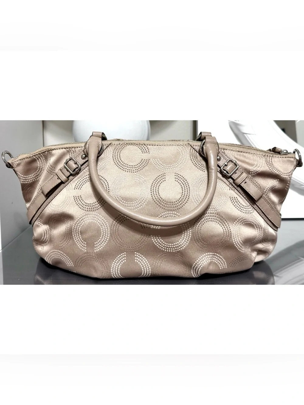 COACH Madison Dotted Op Art Large Sophia Satchel 15957